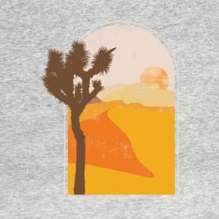 Joshua Tree Desert Minimalist Landscape Illustration T-Shirt